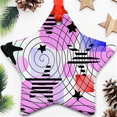 Stars And Spirals Ornament (star) by okhismakingart