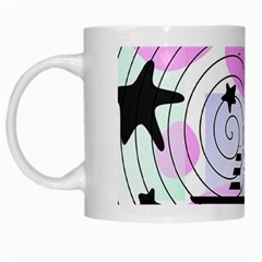 Stars And Spirals White Mugs by okhismakingart