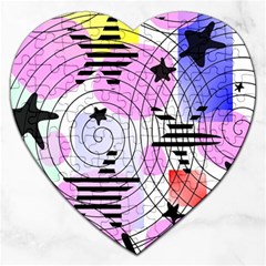 Stars And Spirals Jigsaw Puzzle (heart) by okhismakingart