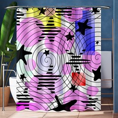 Stars And Spirals Shower Curtain 60  X 72  (medium)  by okhismakingart