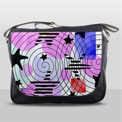 Stars And Spirals Messenger Bag by okhismakingart