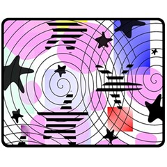 Stars And Spirals Double Sided Fleece Blanket (medium)  by okhismakingart