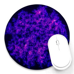 Queen Annes Lace In Blue And Purple Round Mousepads by okhismakingart