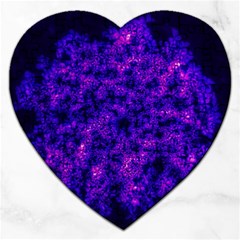 Queen Annes Lace In Blue And Purple Jigsaw Puzzle (heart) by okhismakingart