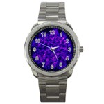 Queen Annes Lace in Blue and Purple Sport Metal Watch Front