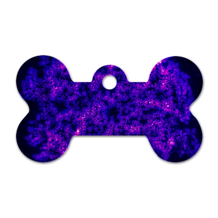 Queen Annes Lace in Blue and Purple Dog Tag Bone (Two Sides)