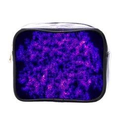 Queen Annes Lace In Blue And Purple Mini Toiletries Bag (one Side)