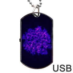 Queen Annes Lace In Blue And Purple Dog Tag Usb Flash (two Sides) by okhismakingart