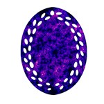 Queen Annes Lace in Blue and Purple Oval Filigree Ornament (Two Sides) Front