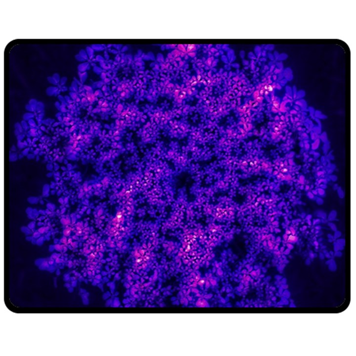 Queen Annes Lace in Blue and Purple Double Sided Fleece Blanket (Medium) 