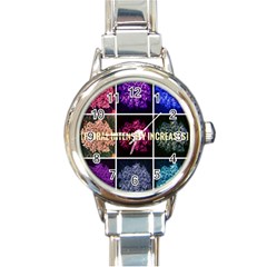 Floral Intensity Increases  Round Italian Charm Watch by okhismakingart