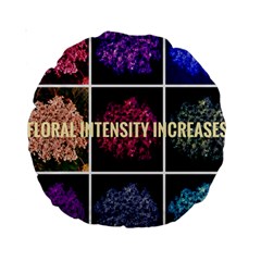 Floral Intensity Increases  Standard 15  Premium Round Cushions by okhismakingart