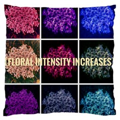 Floral Intensity Increases  Large Flano Cushion Case (one Side) by okhismakingart