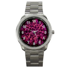 Queen Annes Lace In Red Sport Metal Watch by okhismakingart