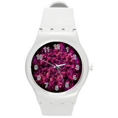 Queen Annes Lace In Red Round Plastic Sport Watch (m) by okhismakingart