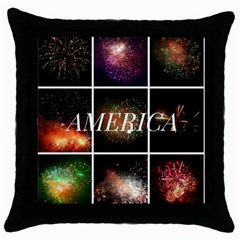 America Throw Pillow Case (black) by okhismakingart