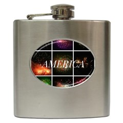 America Hip Flask (6 Oz) by okhismakingart