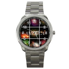 America Sport Metal Watch by okhismakingart