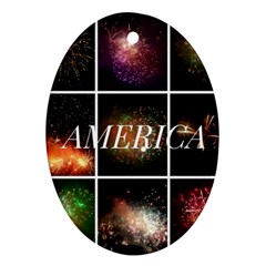 America Oval Ornament (two Sides) by okhismakingart