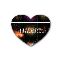 America Rubber Coaster (heart)  by okhismakingart