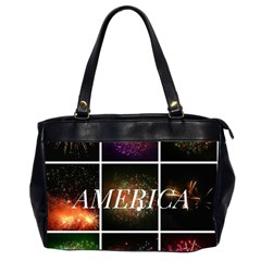 America Oversize Office Handbag (2 Sides) by okhismakingart