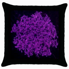 Queen Annes Lace In Purple Throw Pillow Case (black) by okhismakingart