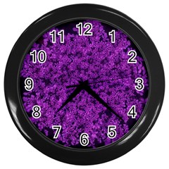 Queen Annes Lace In Purple Wall Clock (black) by okhismakingart