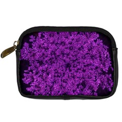 Queen Annes Lace In Purple Digital Camera Leather Case by okhismakingart