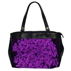 Queen Annes Lace In Purple Oversize Office Handbag (2 Sides) by okhismakingart