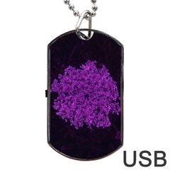 Queen Annes Lace In Purple Dog Tag Usb Flash (two Sides) by okhismakingart