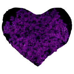 Queen Annes Lace In Purple Large 19  Premium Flano Heart Shape Cushions by okhismakingart