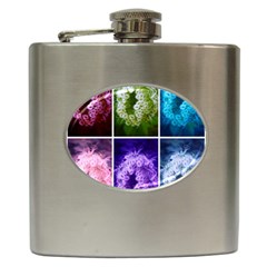 Closing Queen Annes Lace Collage (horizontal) Hip Flask (6 Oz) by okhismakingart