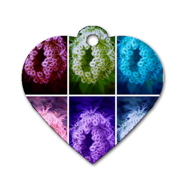 Closing Queen Annes Lace Collage (Horizontal) Dog Tag Heart (Two Sides)