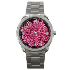 Queen Annes Lace In Red Part Ii Sport Metal Watch by okhismakingart