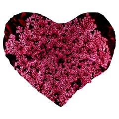 Queen Annes Lace In Red Part Ii Large 19  Premium Flano Heart Shape Cushions by okhismakingart