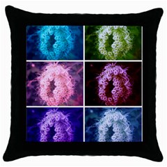 Closing Queen Annes Lace Collage (vertical) Throw Pillow Case (black) by okhismakingart