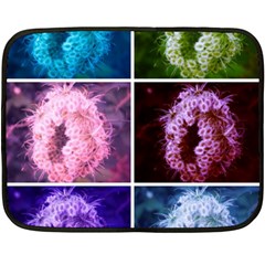 Closing Queen Annes Lace Collage (vertical) Double Sided Fleece Blanket (mini)  by okhismakingart