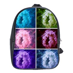 Closing Queen Annes Lace Collage (vertical) School Bag (large) by okhismakingart