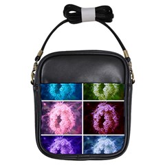 Closing Queen Annes Lace Collage (vertical) Girls Sling Bag by okhismakingart