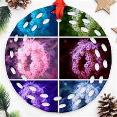 Closing Queen Annes Lace Collage (vertical) Ornament (round Filigree) by okhismakingart