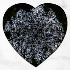 Queen Annes Lace In White Jigsaw Puzzle (heart) by okhismakingart