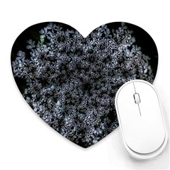 Queen Annes Lace In White Heart Mousepads by okhismakingart