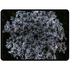 Queen Annes Lace In White Double Sided Fleece Blanket (large)  by okhismakingart