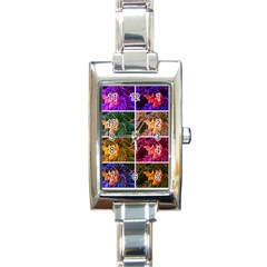 Sideways Sumac Collage Rectangle Italian Charm Watch by okhismakingart