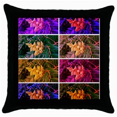 Sideways Sumac Collage Throw Pillow Case (black) by okhismakingart