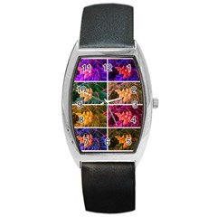 Sideways Sumac Collage Barrel Style Metal Watch by okhismakingart