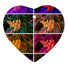 Sideways Sumac Collage Heart Ornament (two Sides) by okhismakingart