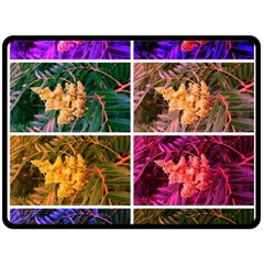 Sideways Sumac Collage Fleece Blanket (large)  by okhismakingart