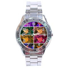 Sideways Sumac Collage Stainless Steel Analogue Watch by okhismakingart