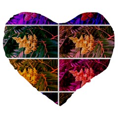 Sideways Sumac Collage Large 19  Premium Heart Shape Cushions by okhismakingart